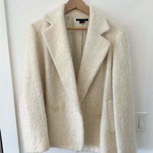 THEORY Large Lianamar fuzzy mohair blend cream blazer
